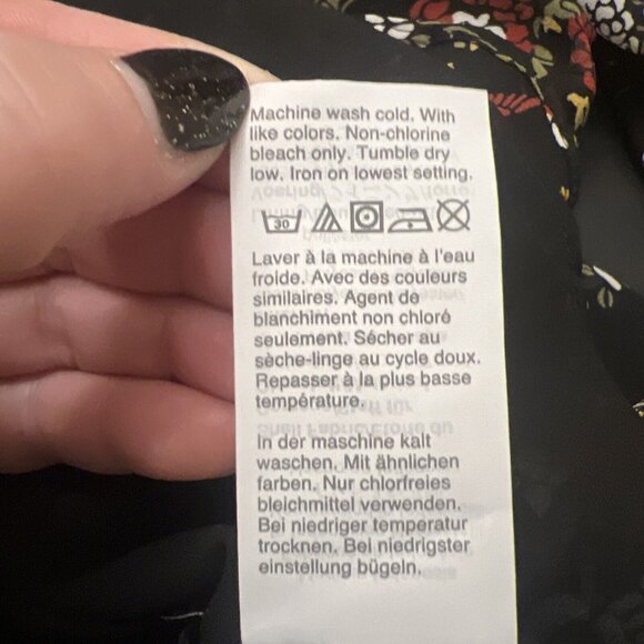 Madewell Sheer-Sleeve Ruffle Peplum Top Blouse Finch Moody Floral Black Small - Picture 10 of 14